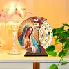 (US Local)Wooden Special Shaped DIY Diamond Painting Moon Perpetual Calendar Decor Kits