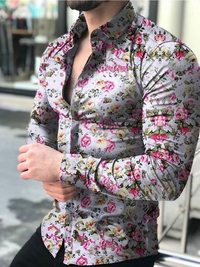 White Shirt Collar Printed Casual Shirts & Tops