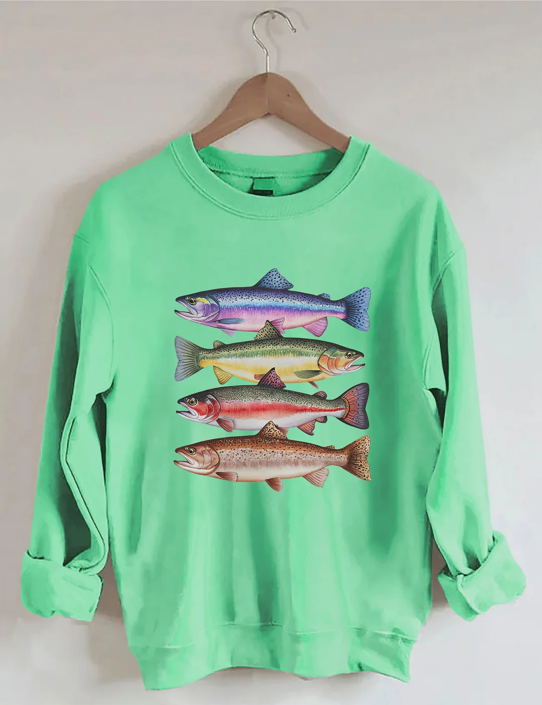 Abstract Colorful Trout In A Row Sweatshirt