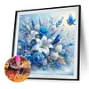 Blaue Blumen und Vögel - runder Bohrer Diamantmalerei - 40*40cm