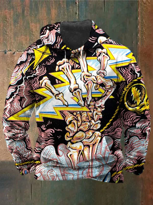 Unisex Skull Print Heavyweight Hoodies