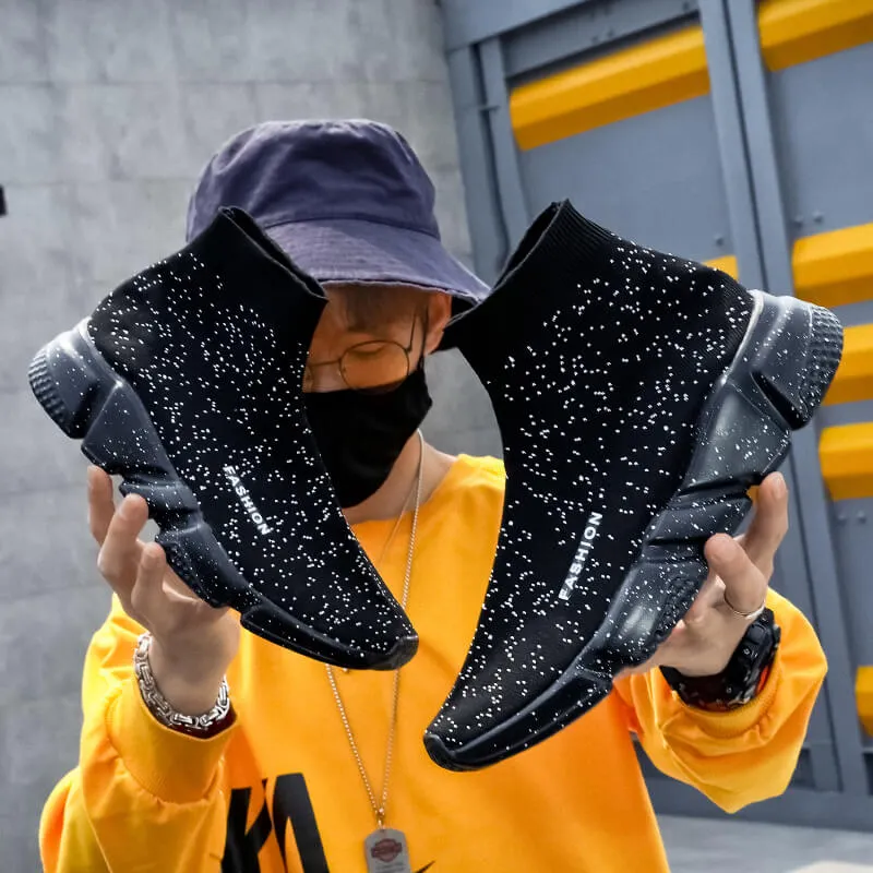 MWY Men Casual Shoes High Top Socks Sneakers Women Black  Walking Trainers Plus Size Zapatillas De Deporte Vulcanized Shoes