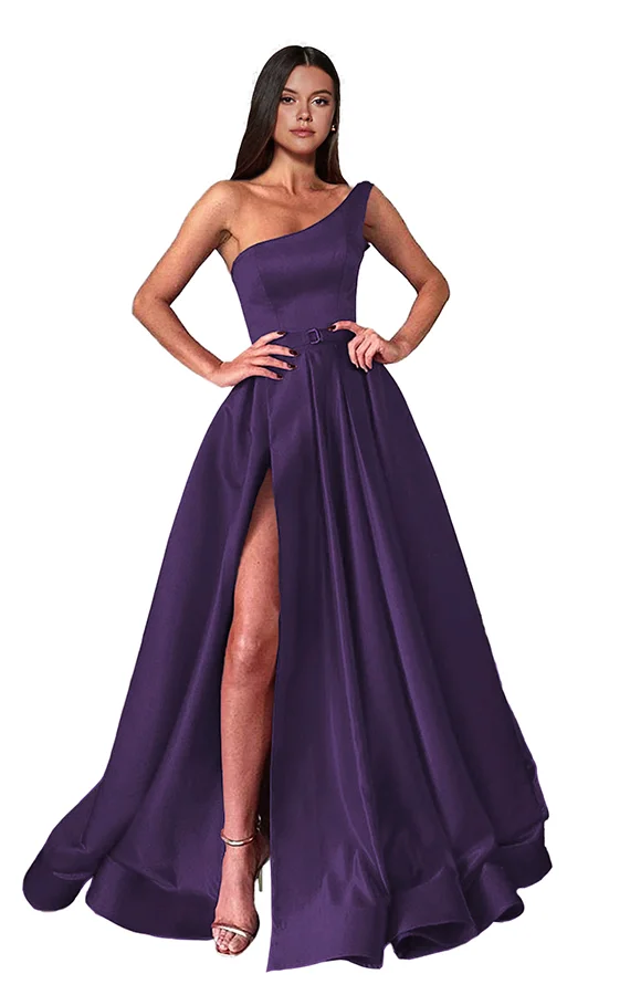 One Shoulder Slit Prom Dress Long NB025