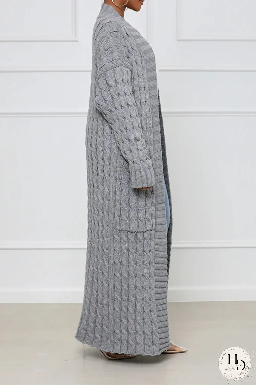 Pink Street Solid Patchwork Cardigan Collar Outerwear