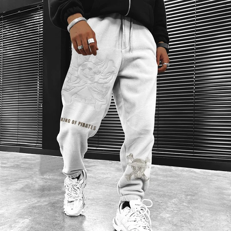Anime Embroidered Casual Sweatpants、、URBENIE