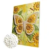 DIY Pearl Painting Sunflower Butterfly for Home Wall Decor with Frame(30x40cm)