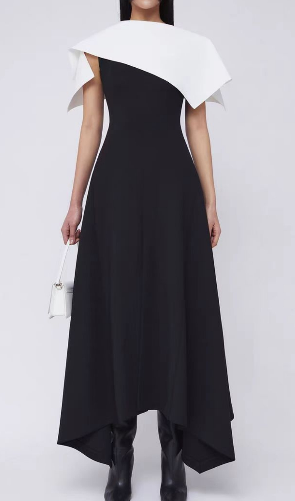 Black Jewel Neck Split Front Sleeveless Backless Midi Dress Miss Lee Label