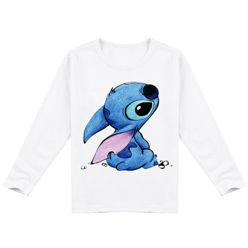 Mayoulove Stitch Long Sleeve T-Shirt - Cute and Comfortable Clothing for Kids 5-14 – Disney's Best Cartoon Character - Cosplay Costume for Boys and Girls - Stitch Lovers' Gift Idea for Christmas or Birthday – Soft and Durable Fabric for Everyday Wear-Mayoulove