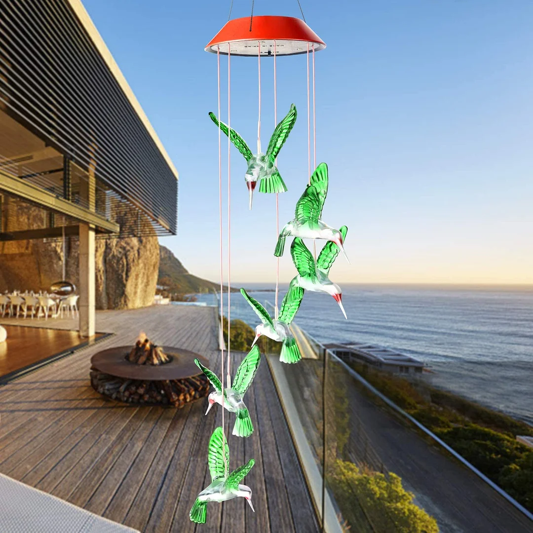 Solar LED Hummingbird Wind Chimes