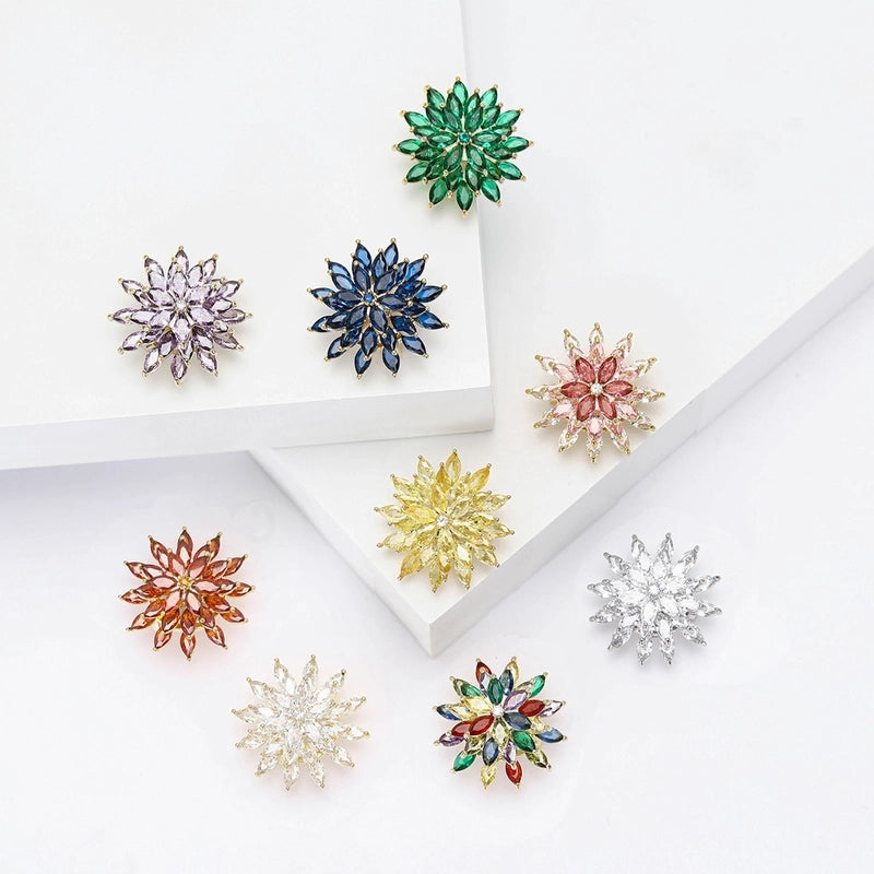 Shiny Pin Snowflake Copper Women's Brooches