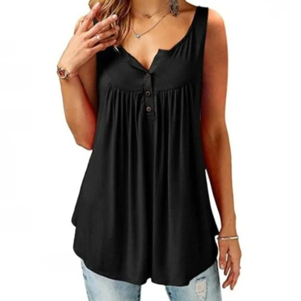 Women\'s Button-Front Tunic Tank Top