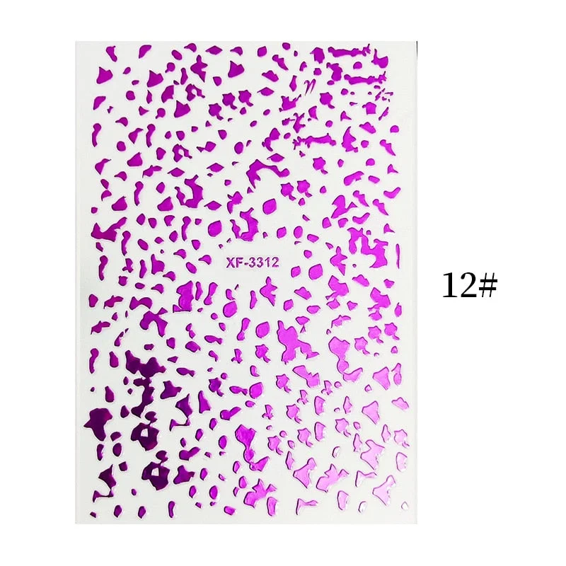 1PC Zebra Serpentine 3D Nail Stickers Fluorescence Green Leopard Prints Sliders Animal Skins Nail Art Decoration For Manicures