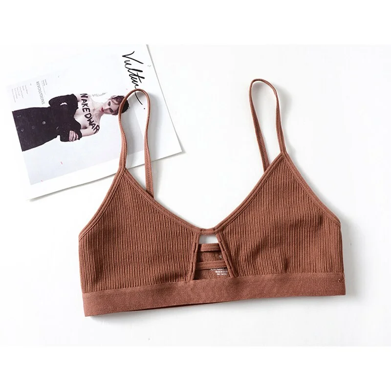 Sexy Hollow Out Push Up Bras For Women Padded Bralette Top Comfort Wireless Underwear Backless Seamless Bra Lingerie Female