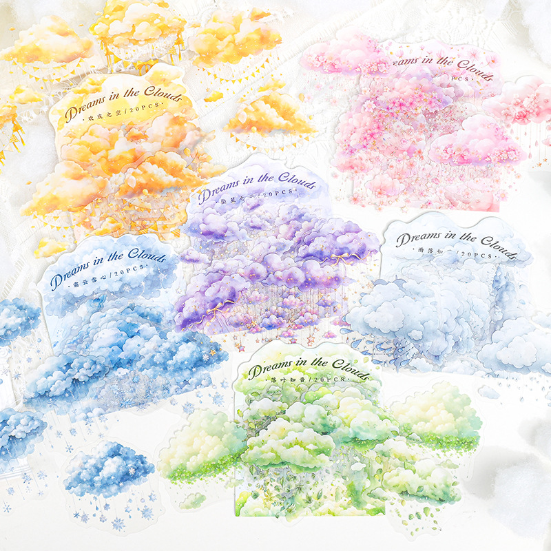 PET 스티커 - 구름 꿈 시리즈 몽환적이고 귀여운 구름 조경