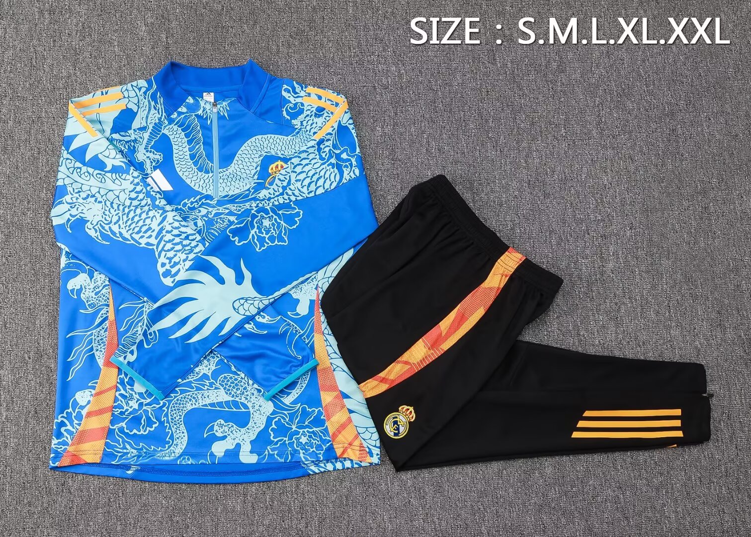 24/25 Real Madrid Half-Pull Training Kit Blue Football Thai Quality