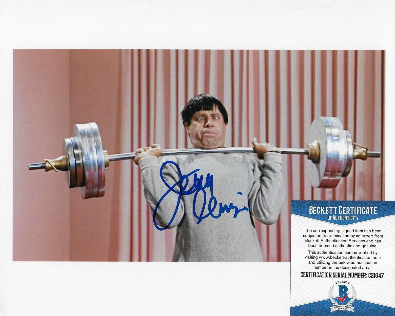 Jerry Lewis Nutty Professor with Beckett COA #2 original signed Photo Poster painting