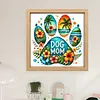 Dog Paw Beach Glass Bead Partial 11CT DIY Stamped Cross Stitch Kits for Beginners Adults Home Decor Cross Stitch Art and Crafts Kits 14.04x14.04in tapestrymarket