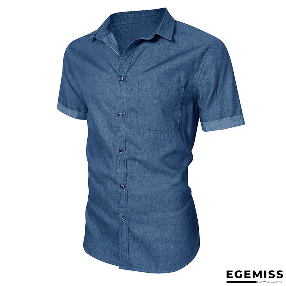 Business Men's Jeans Short Sleeve Shirt Non Iron Casual Men's Shirt | EGEMISS