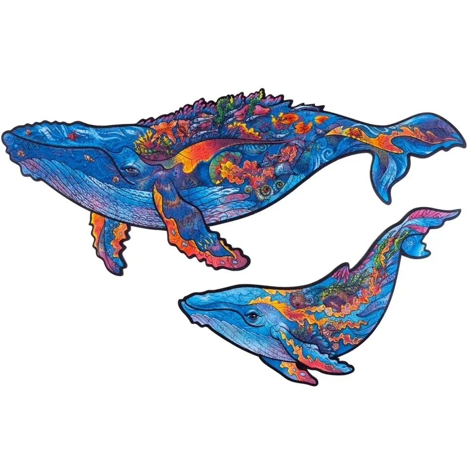 Wooden Jigsaw Puzzle Milky Whales、bestdiys、sdecorshop