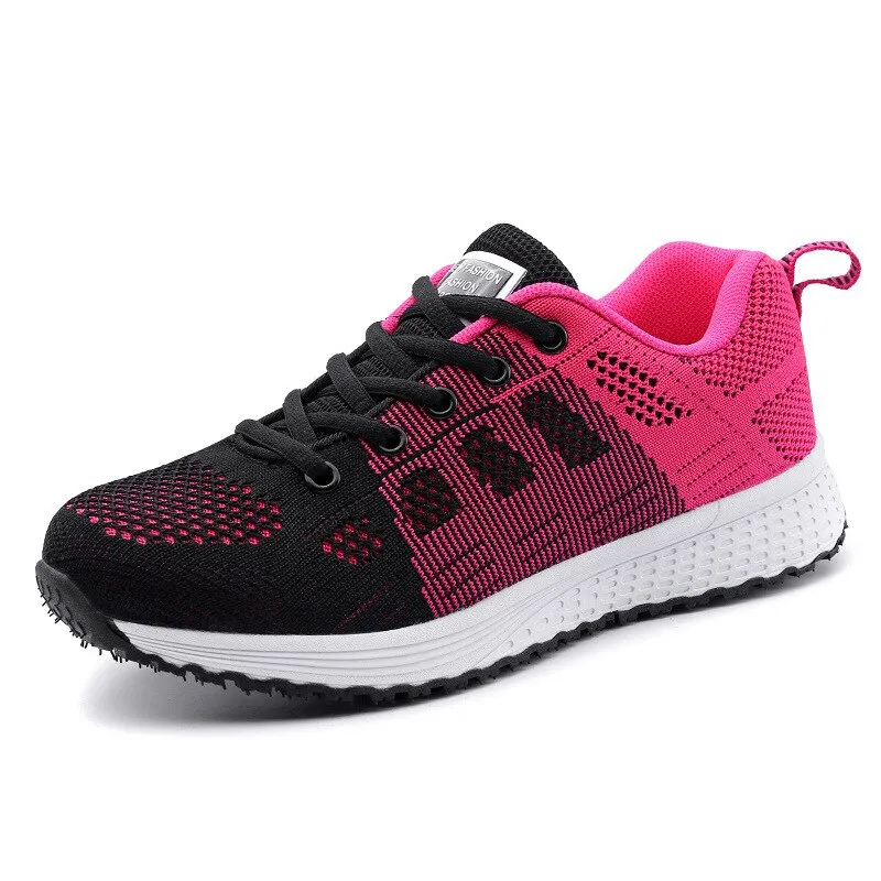 Women'S Sneakers Breathable Mesh Casual Sneakers Women Lace Up Walking Shoes Women'S Vulcanized Rubber Sole Shoes Female Size 42