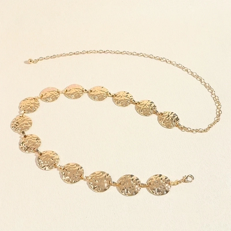 Elegant Minimalist Round Alloy Women’s Chain Belts