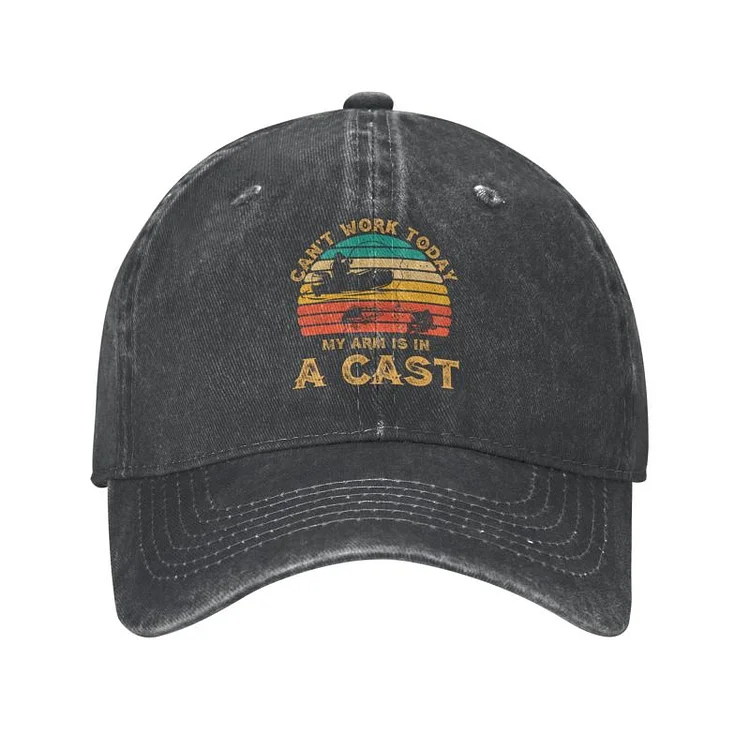 Fishing I Cant Work Today My Arm Cast Baseball Cap Sports Women Mens Adjustable Retro fisher Dad Hat Autumn