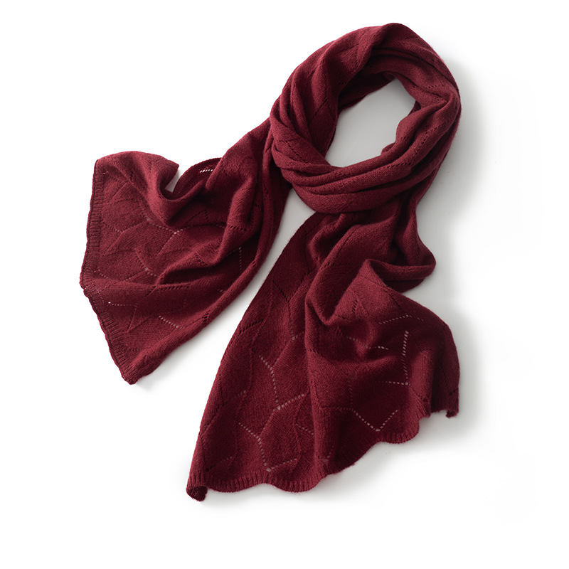100% Cashmere Knit Ribbed Scarf  REAL SILK LIFE