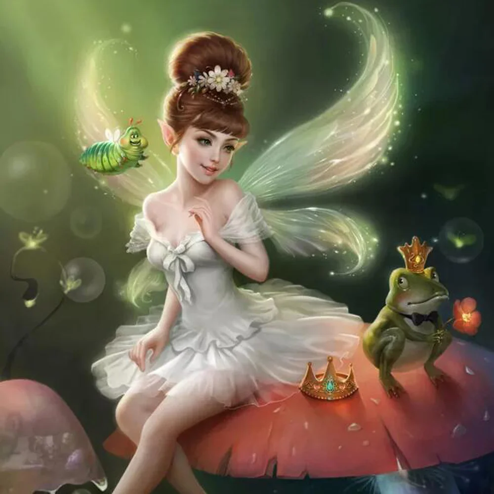 Diamond Painting - Full Round/Square Drill - Fairy Girl(30*30 - 50*50cm)