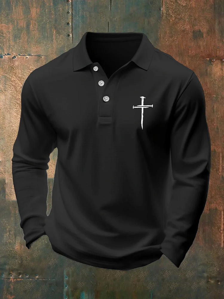🔥Buy 3 Get 15% Off🔥Men's Casual Faith Long Sleeve Polo 