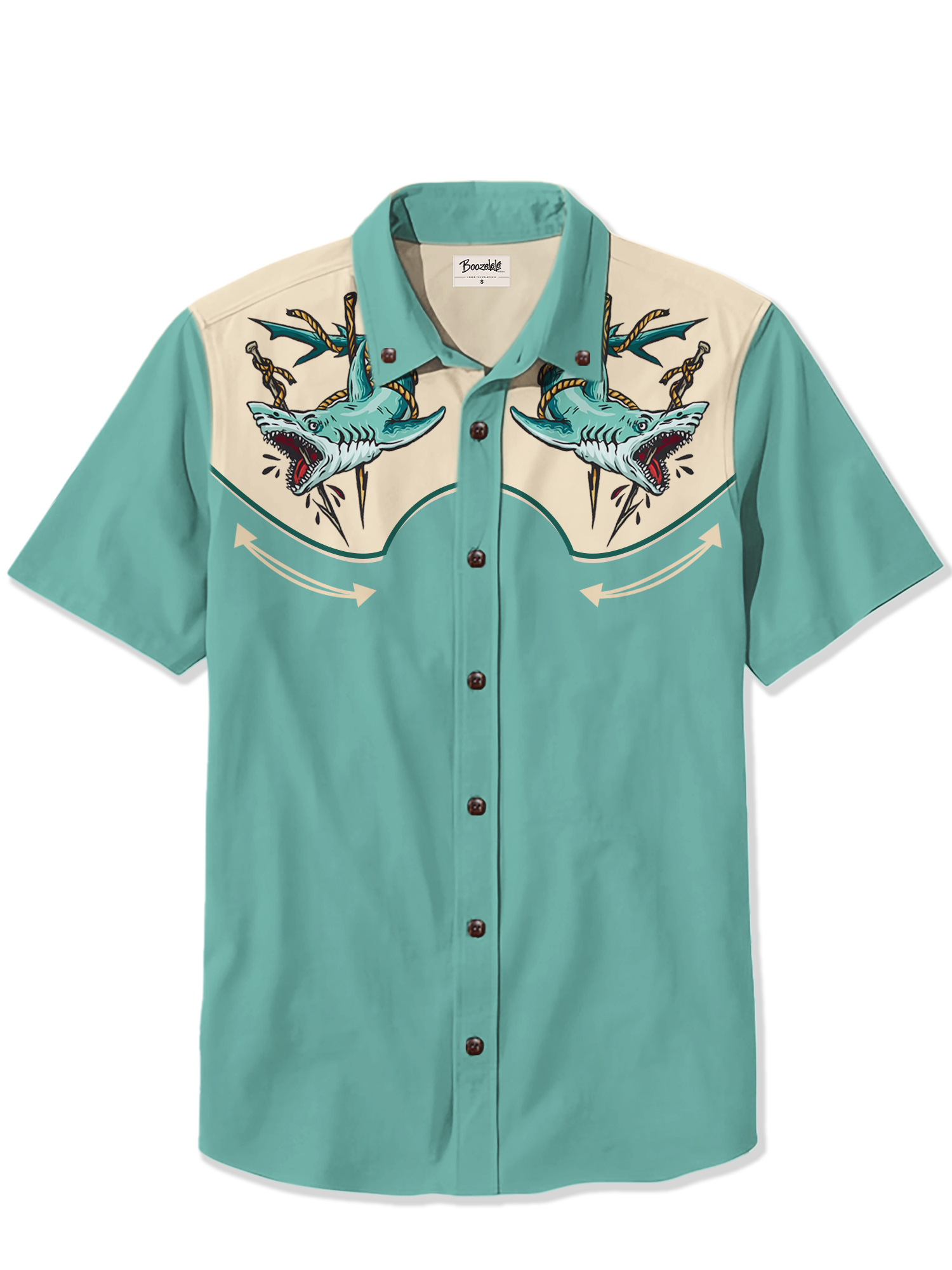 Retro Shark Impaled- 100% Cotton Shirt