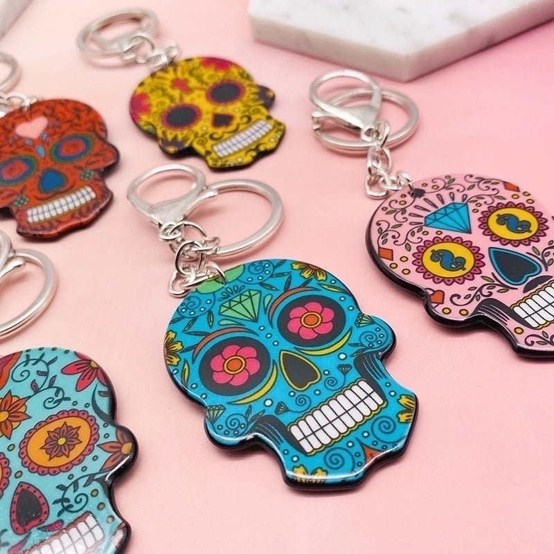 Fashion Skull Arylic Stoving Varnish Halloween Unisex Bag Pendant Keychain