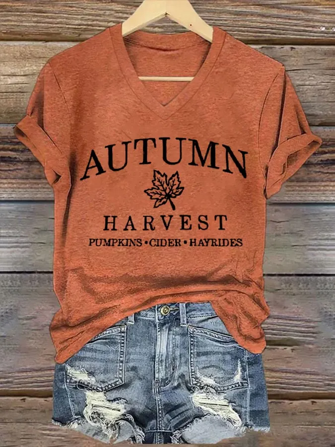 Women's Fall Print T-Shirt 