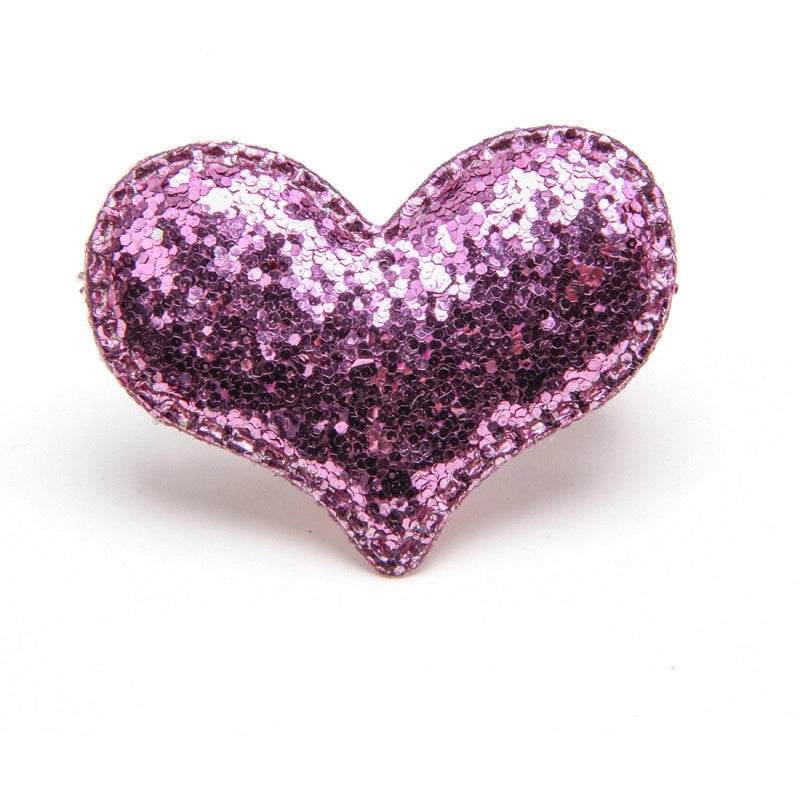 Cartoon Style Heart Shape Sequin Cloth Hair Clip 1 Piece