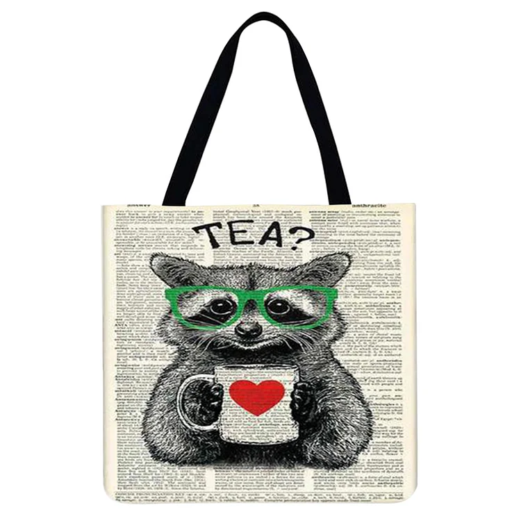 Old Newspaper Animal - Linen Tote Bag