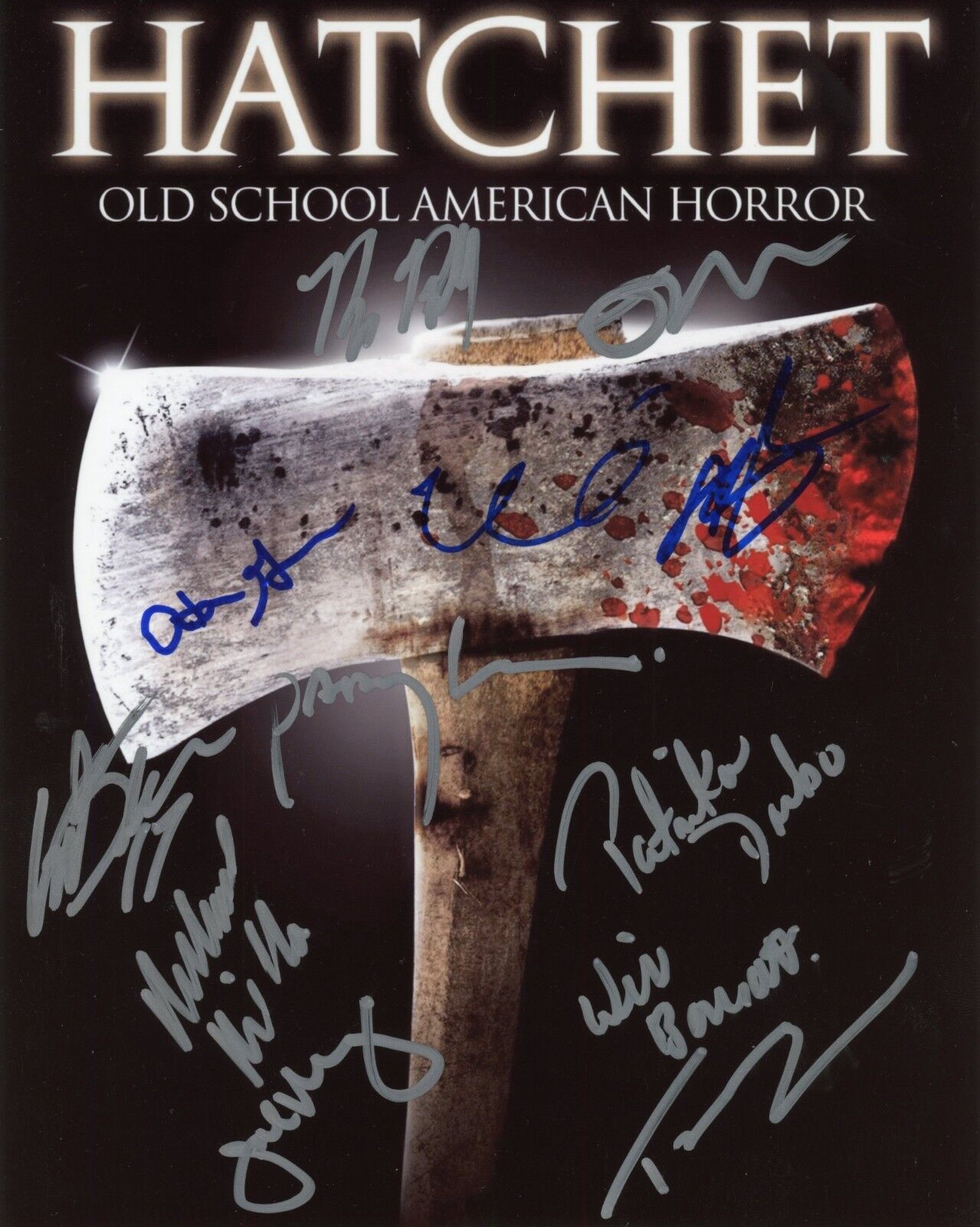 ~~ HATCHET Cast x12 Authentic Hand-Signed Adam Green