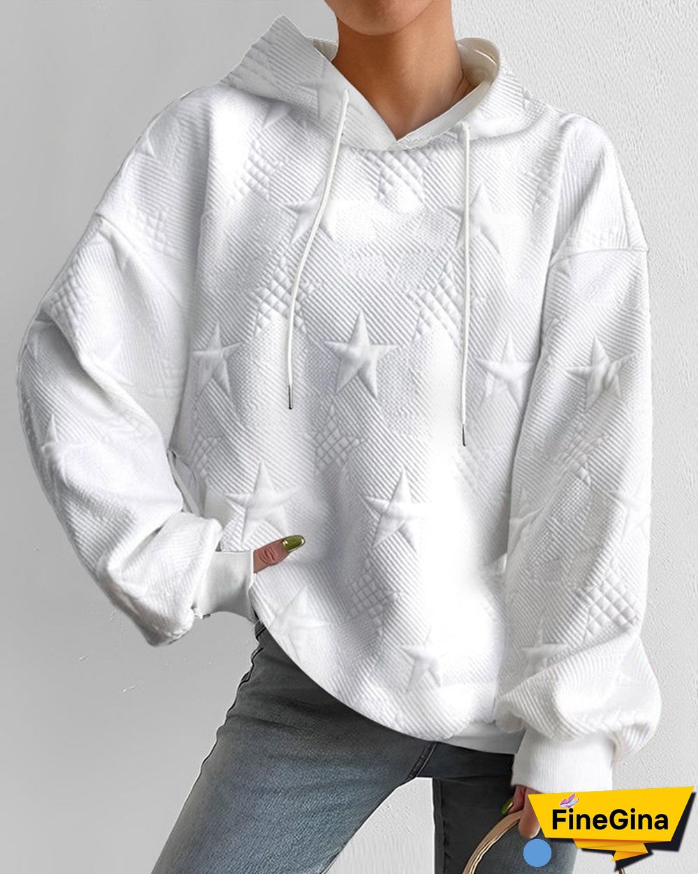 White Long Sleeve Plain Sweatshirt