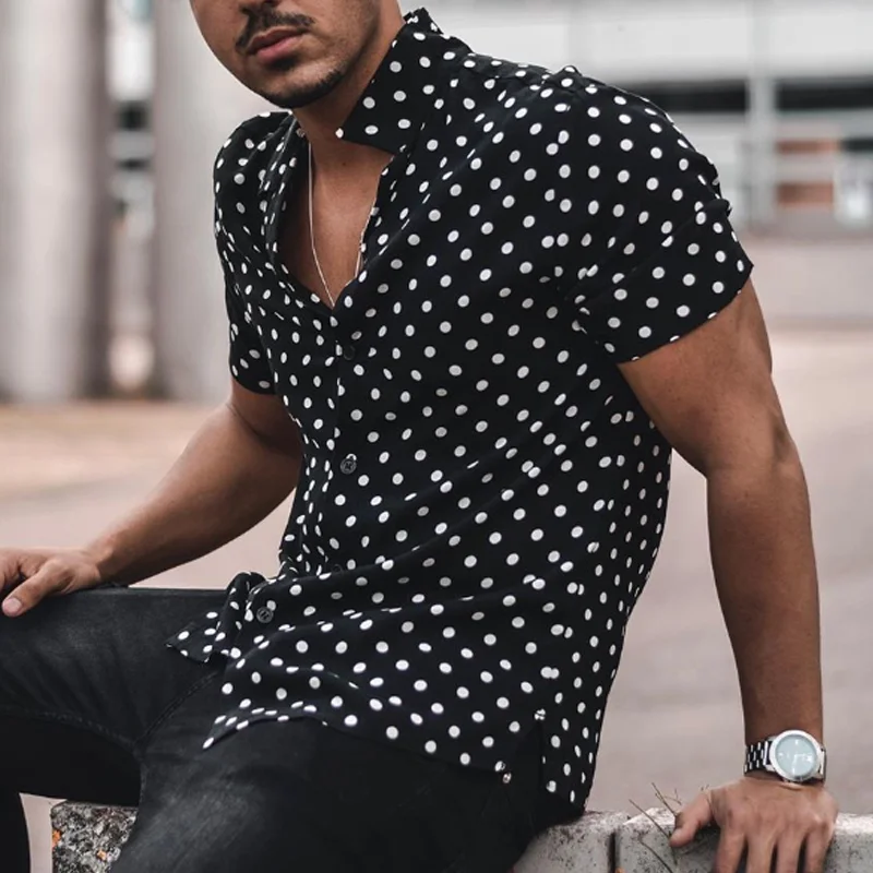 Casual wave dot shirt / [viawink] /