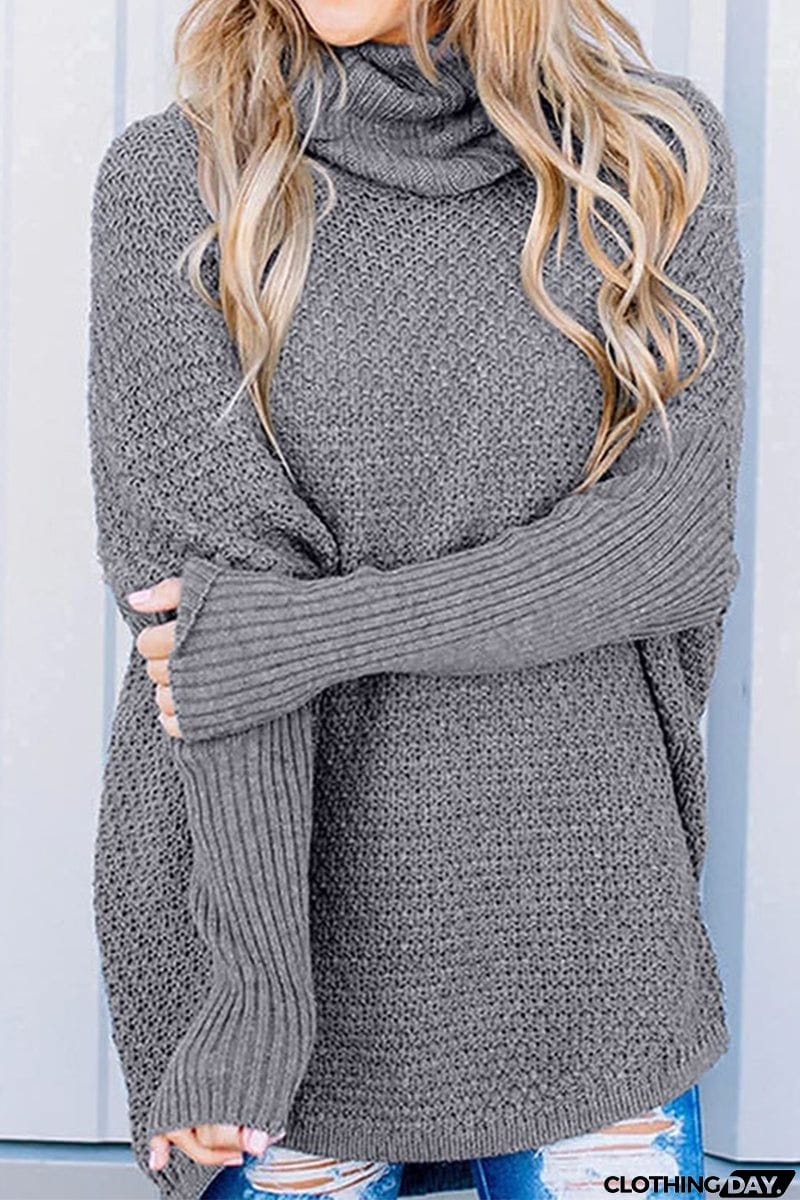 Casual Solid Color Half A Turtleneck Sweaters(5 Colors)