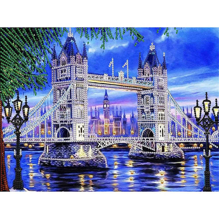 Tower Bridge 40*30CM(Canvas) Special Shaped Drill Diamond Painting gbfke