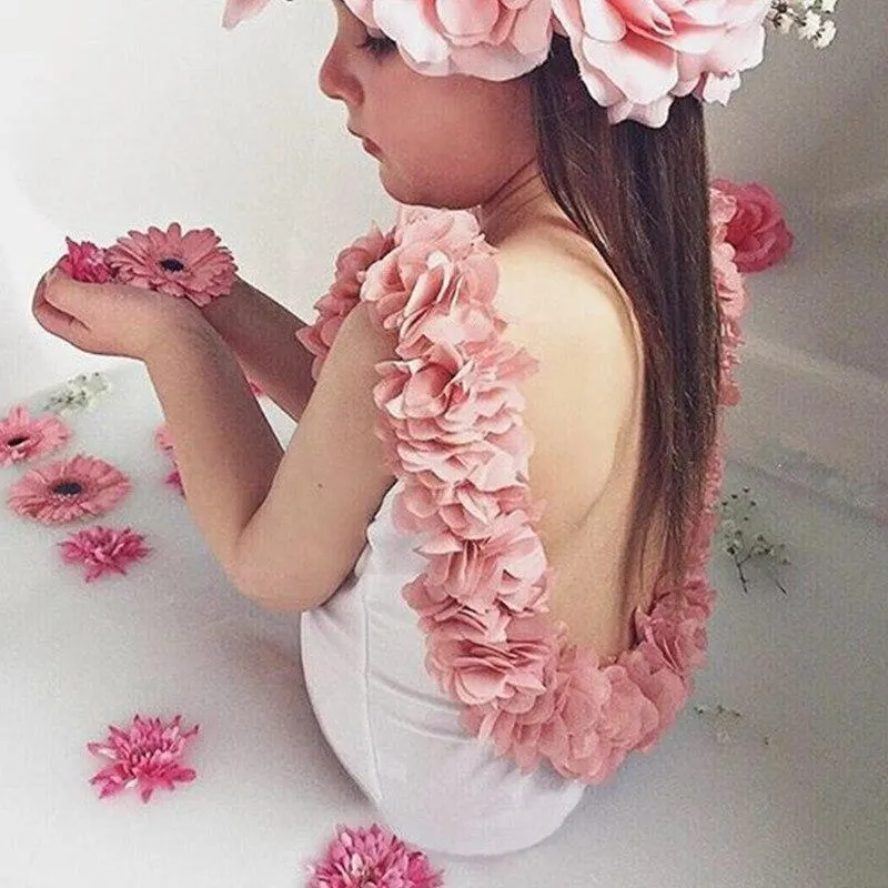Baby Girl One-Piece Swimsuit Suits Toddler Infant princess Girls Watermelon 3D Flower Swimwear Swimming Kids Holiday Beach Wear