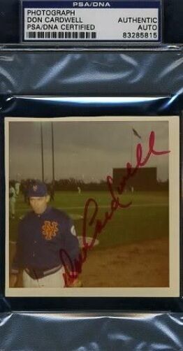 Don Cardwell 1969 Mets Psa/dna Signed Original Photo Poster painting Certified Autograph