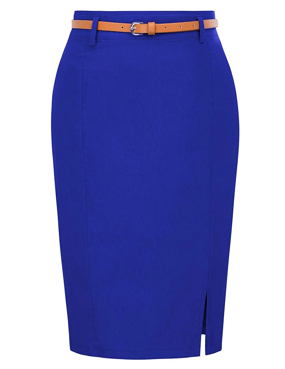 Pencil Skirt Women's Bodycon Pencil Skirt with Blet Solid Color Hip-Wrapped