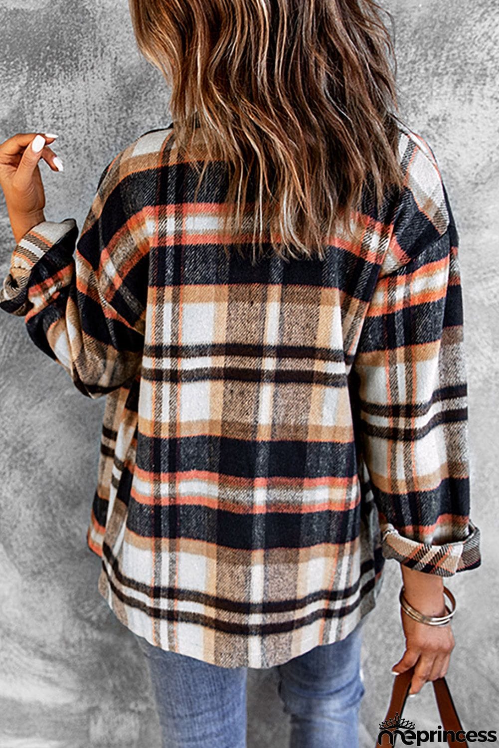 Blue Geometric Plaid Shacket