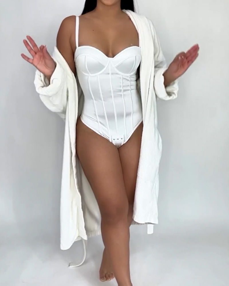 Triangle Bodysuit With Bra