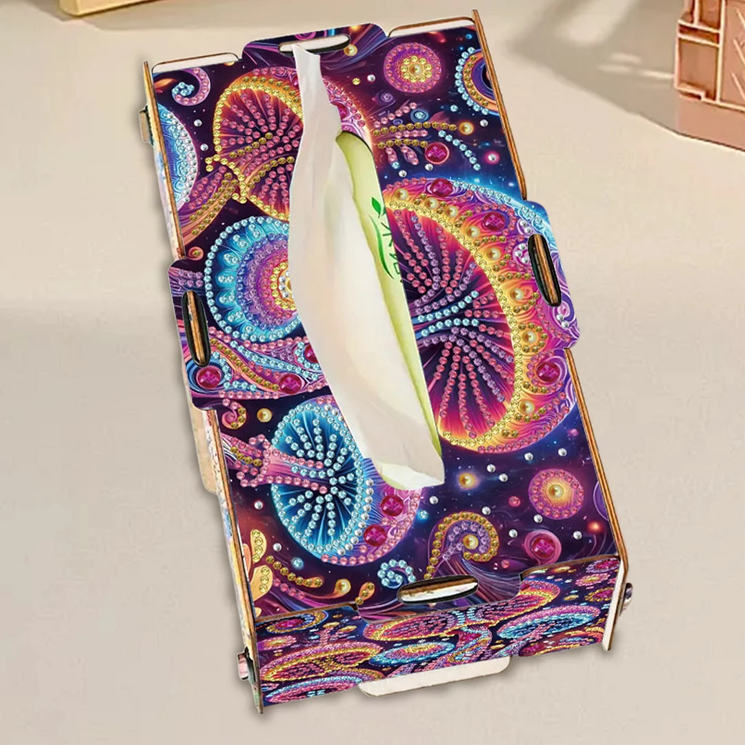 Wooden Diamond Painting Tissue Box for Home and Office Decoration(CZH008)