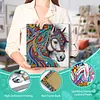 Regenbogen-strukturiertes Mandala-Pferd speziell geformte 5D-DIY-Teilbohrer-Diamanten-Punkte, Edelstein-Kunstsets mit Rahmen, Diamanten-Gem&auml;lde, Edels