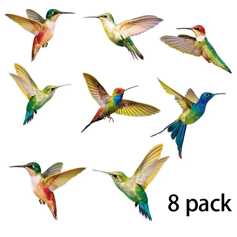 20pcs Window Glass Sticker Butterfly Window Decor Home Decoration Simulation Painting Birds Hummingbird Dragonfly Static Film