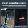 Bicycle taillight sensor smart brake light wireless remote control mountain bike road bike night riding light