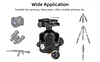 Aluminum Alloy Ball Head for Shooting Tripod Compatible with Arca Swiss and Picatinny for Hunting and Photography