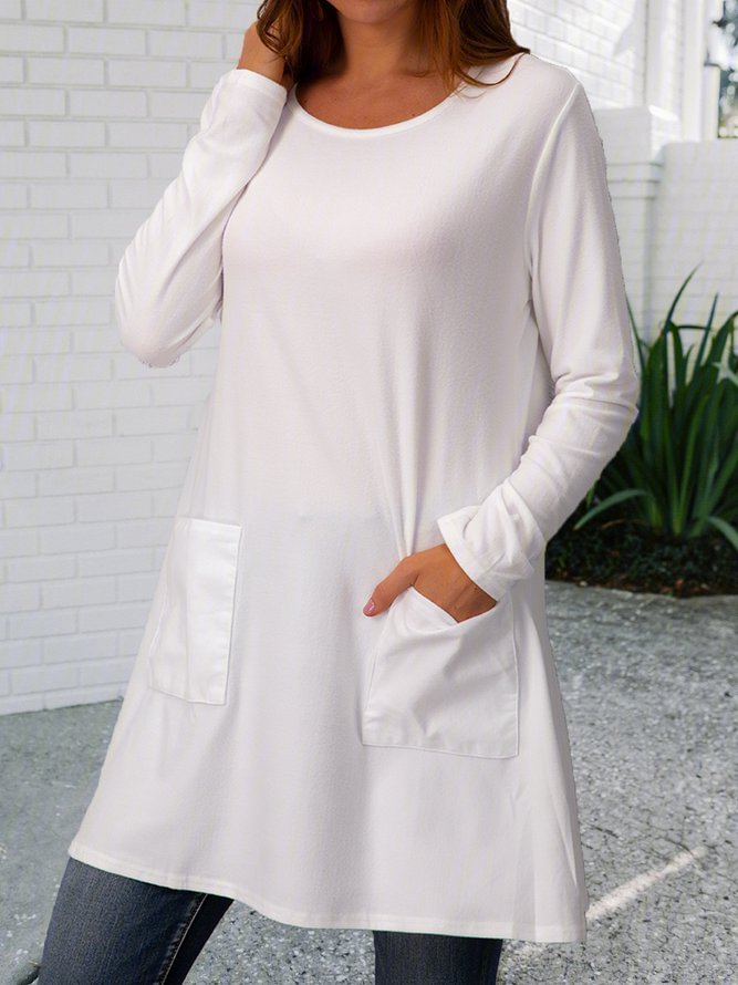 Cotton-Blend Long Sleeve Shirts & Tops Zaesvini